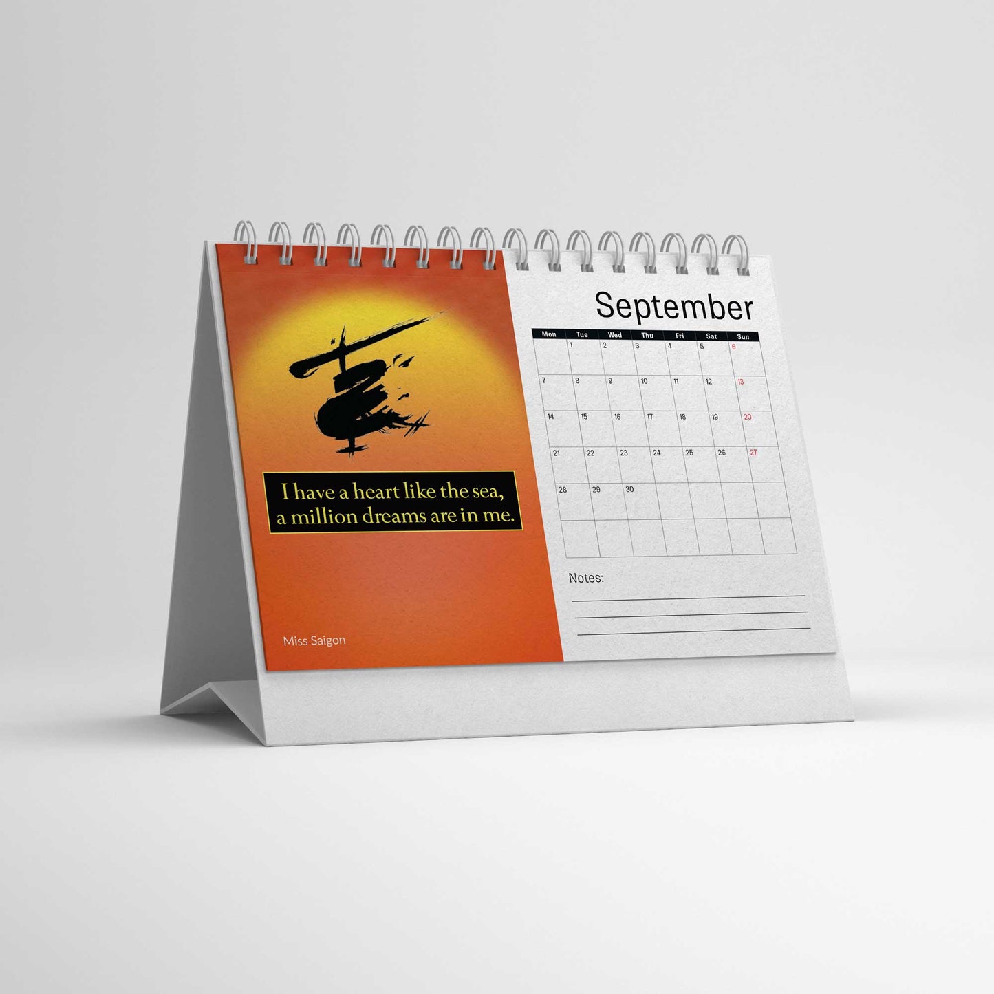 2026 Musical Theatre Desk Calendar