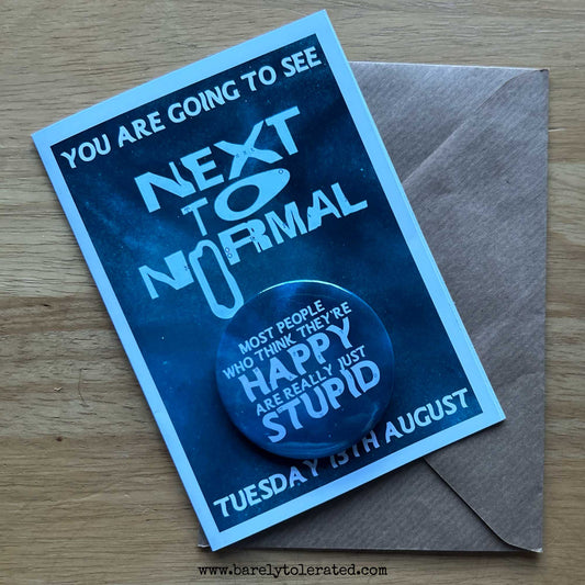 Next To Normal Reveal Card & Badge / Next To Normal Greeting Card