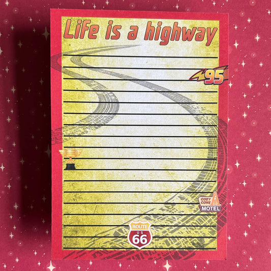 Cars Life Is A Highway A6 Notepad