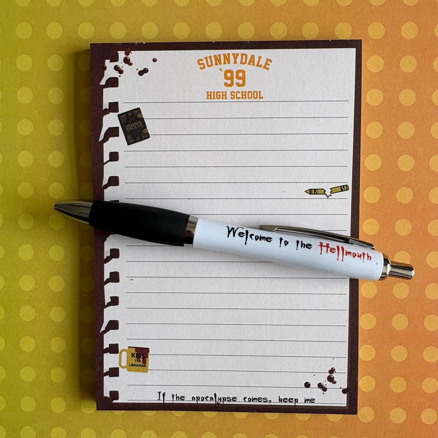 Buffy Inspired Notepad and Pen