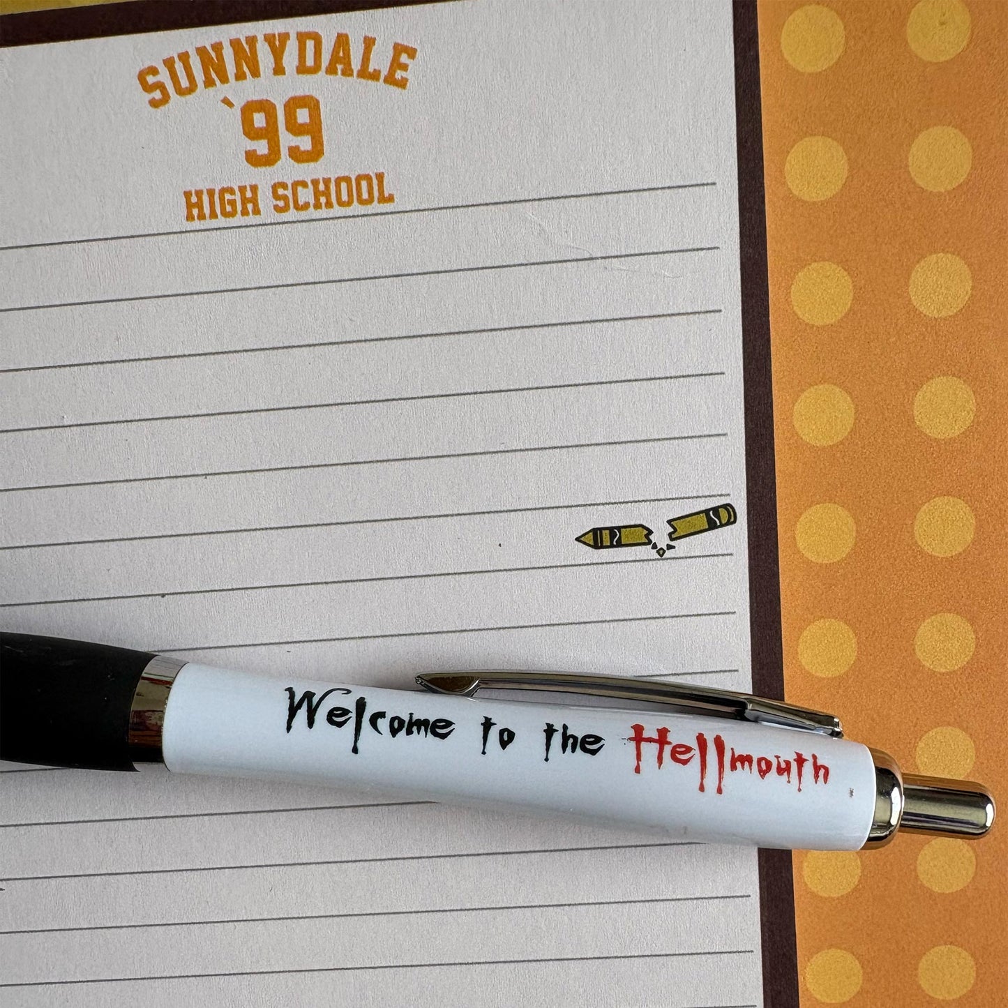Buffy Inspired Notepad and Pen