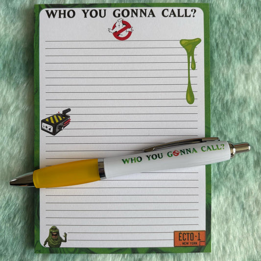Ghostbusters Inspired Notepad and Pen