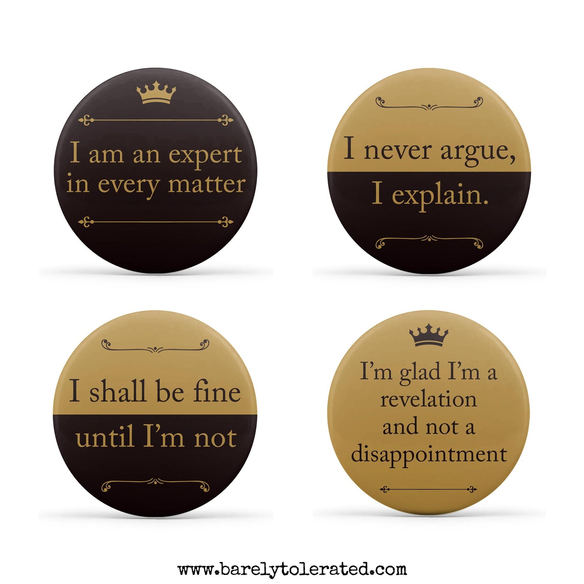 Set of 4 Downton Abbey Inspired Badges Image