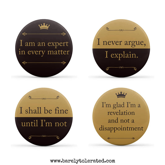 Set of 4 Downton Abbey Inspired Badges Image