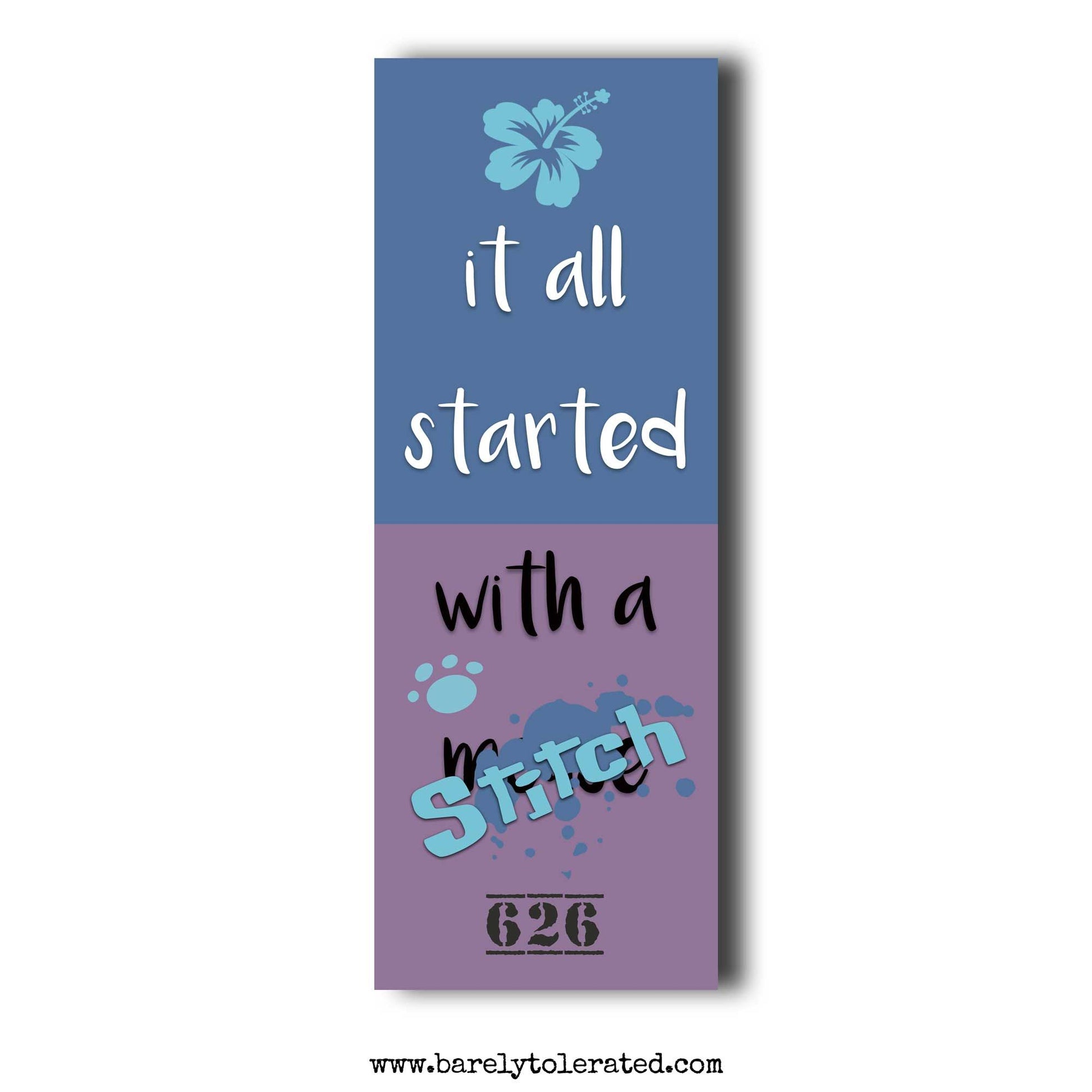 It All Started With A Stitch Bookmark Image